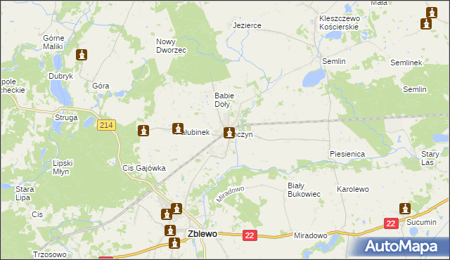 mapa Pinczyn, Pinczyn na mapie Targeo