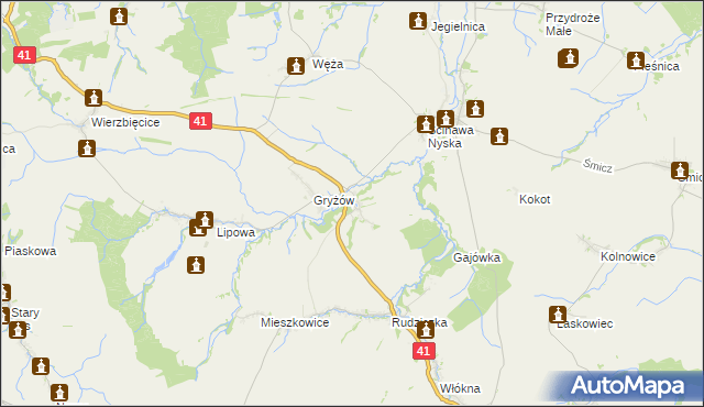 mapa Piorunkowice, Piorunkowice na mapie Targeo