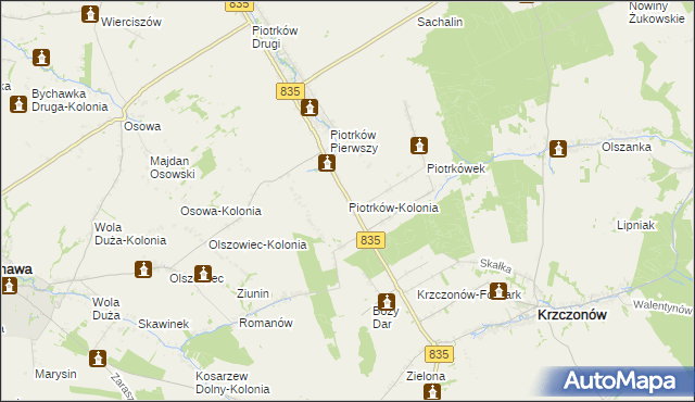 mapa Piotrków-Kolonia, Piotrków-Kolonia na mapie Targeo