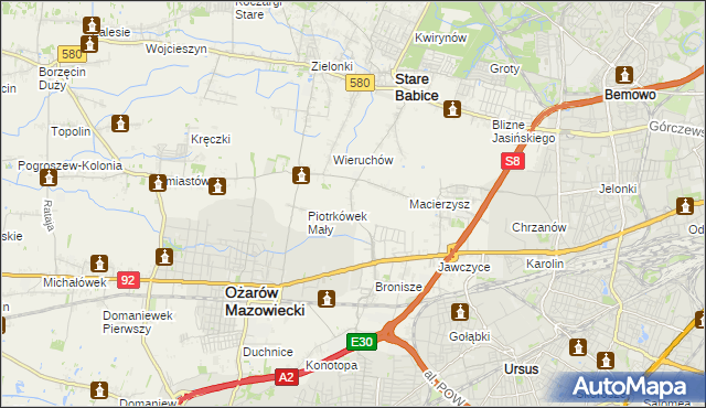 mapa Piotrkówek Duży, Piotrkówek Duży na mapie Targeo