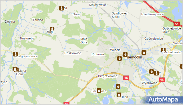 mapa Piotrowa, Piotrowa na mapie Targeo