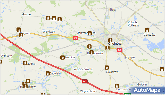 mapa Piotrowice gmina Chojnów, Piotrowice gmina Chojnów na mapie Targeo