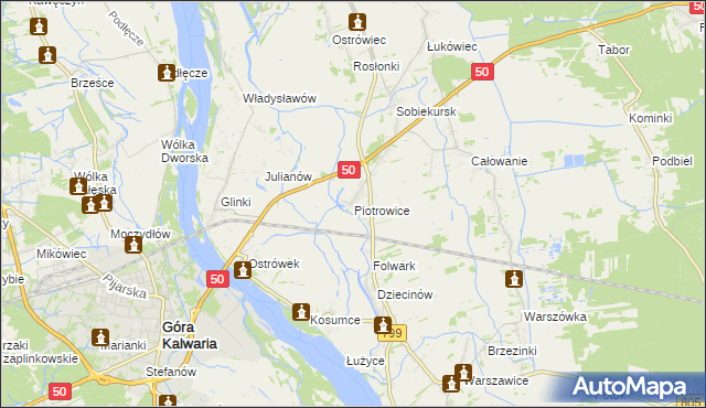 mapa Piotrowice gmina Karczew, Piotrowice gmina Karczew na mapie Targeo