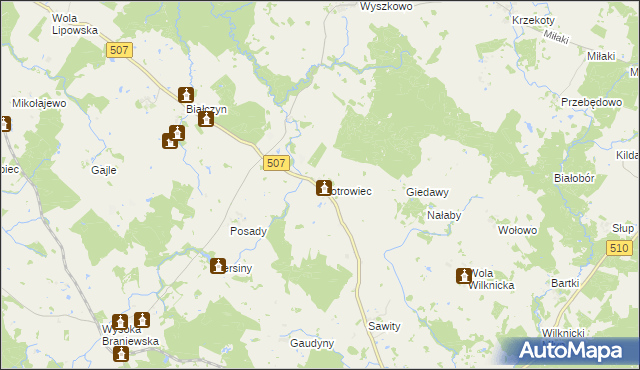 mapa Piotrowiec gmina Pieniężno, Piotrowiec gmina Pieniężno na mapie Targeo