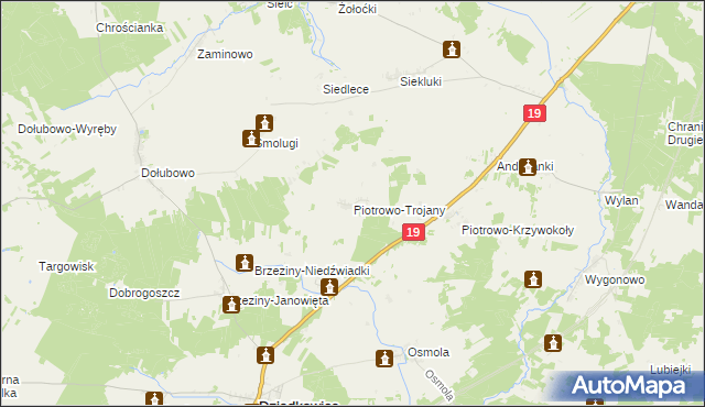 mapa Piotrowo-Trojany, Piotrowo-Trojany na mapie Targeo