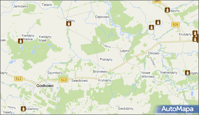 mapa Piskajny, Piskajny na mapie Targeo