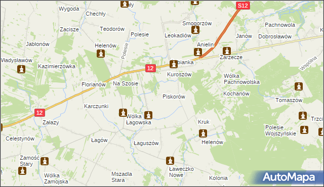 mapa Piskorów, Piskorów na mapie Targeo