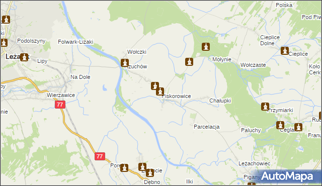 mapa Piskorowice, Piskorowice na mapie Targeo