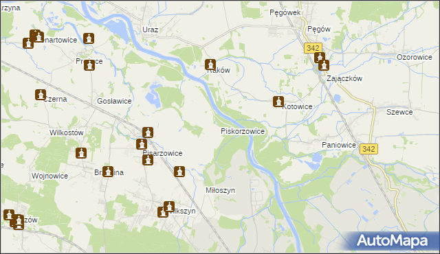 mapa Piskorzowice, Piskorzowice na mapie Targeo