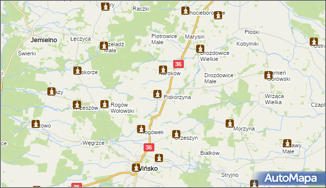 mapa Piskorzyna, Piskorzyna na mapie Targeo