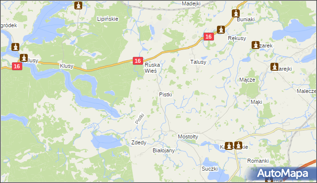 mapa Pistki gmina Ełk, Pistki gmina Ełk na mapie Targeo