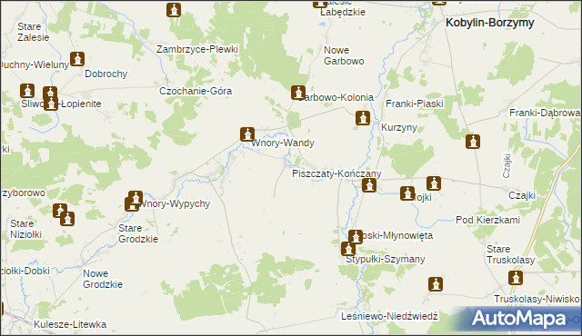 mapa Piszczaty-Kończany, Piszczaty-Kończany na mapie Targeo