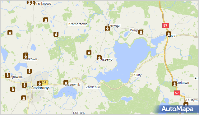 mapa Piszewo, Piszewo na mapie Targeo