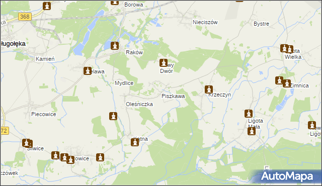 mapa Piszkawa, Piszkawa na mapie Targeo