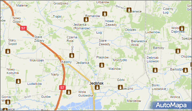 mapa Płasków, Płasków na mapie Targeo