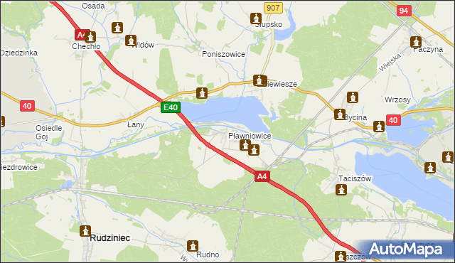 mapa Pławniowice, Pławniowice na mapie Targeo