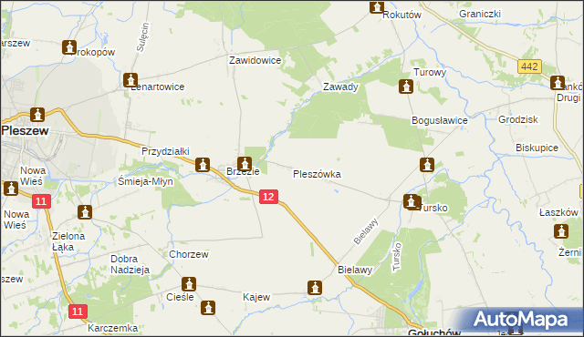 mapa Pleszówka, Pleszówka na mapie Targeo