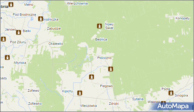 mapa Płociczno gmina Lubowidz, Płociczno gmina Lubowidz na mapie Targeo