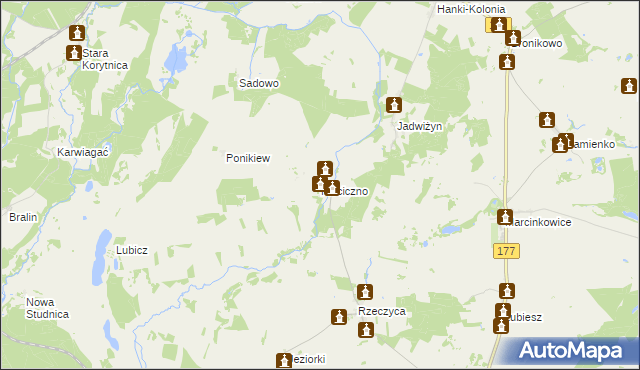 mapa Płociczno gmina Tuczno, Płociczno gmina Tuczno na mapie Targeo