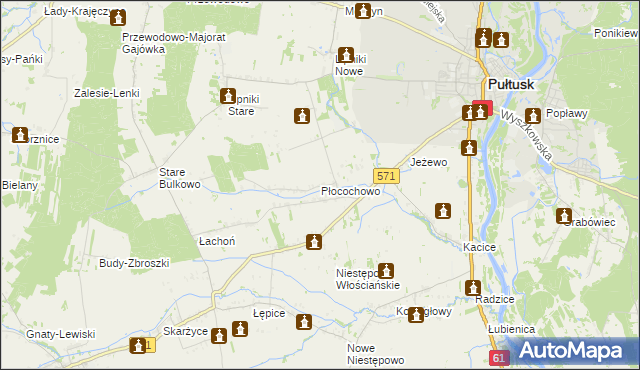 mapa Płocochowo, Płocochowo na mapie Targeo