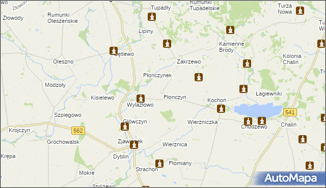 mapa Płonczyn, Płonczyn na mapie Targeo