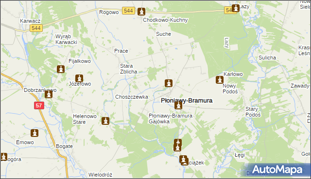 mapa Płoniawy-Kolonia, Płoniawy-Kolonia na mapie Targeo