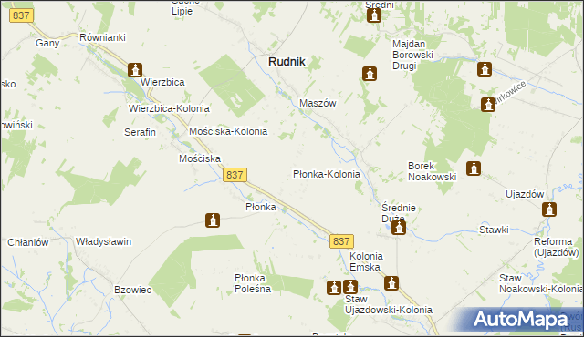 mapa Płonka-Kolonia, Płonka-Kolonia na mapie Targeo