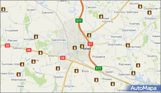 mapa Płońsk, Płońsk na mapie Targeo