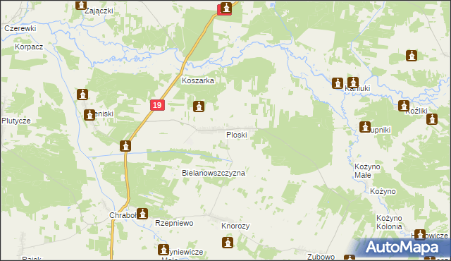 mapa Ploski, Ploski na mapie Targeo