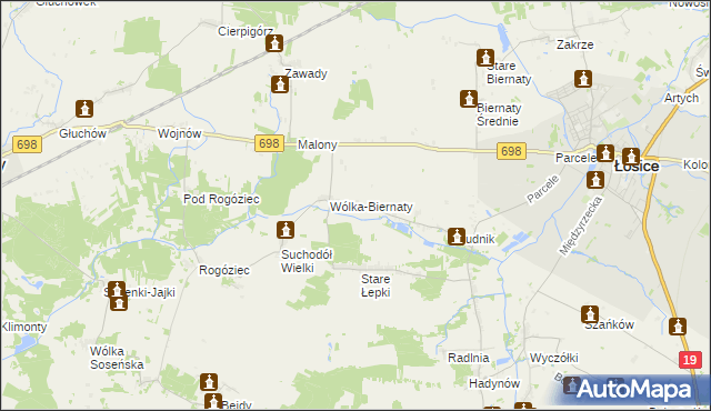 mapa Płosodrza, Płosodrza na mapie Targeo