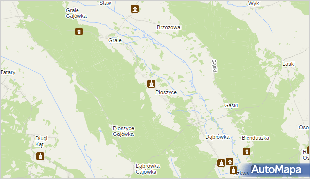 mapa Płoszyce, Płoszyce na mapie Targeo