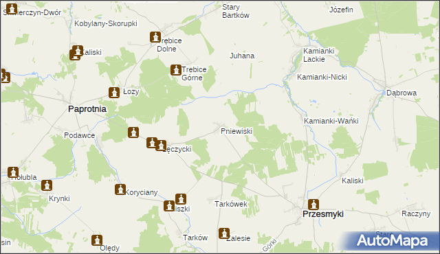 mapa Pniewiski, Pniewiski na mapie Targeo