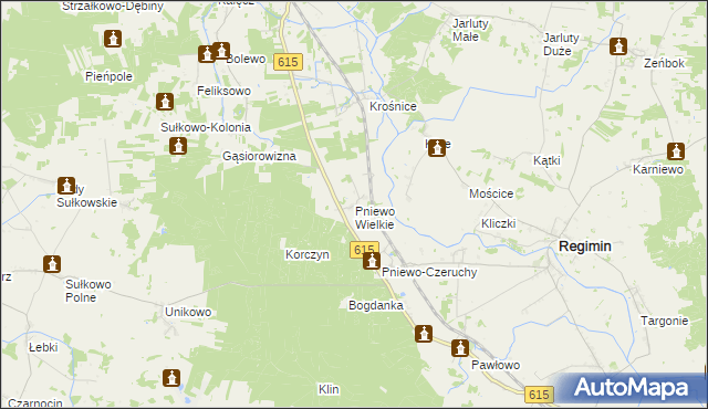 mapa Pniewo Wielkie, Pniewo Wielkie na mapie Targeo