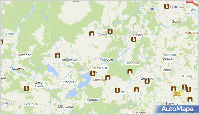 mapa Pobłocie gmina Linia, Pobłocie gmina Linia na mapie Targeo