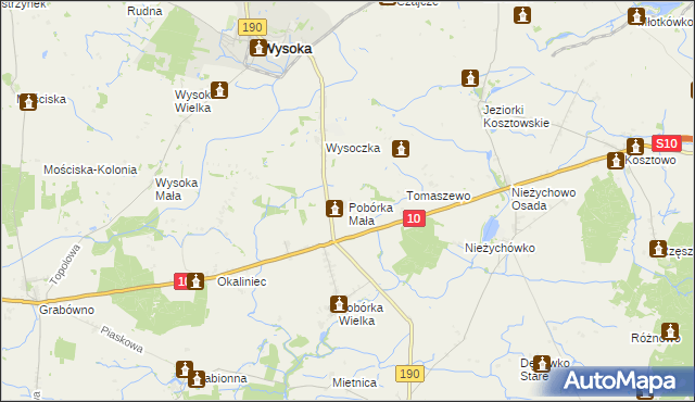 mapa Pobórka Mała, Pobórka Mała na mapie Targeo