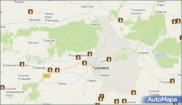 mapa Podbór gmina Tyszowce, Podbór gmina Tyszowce na mapie Targeo