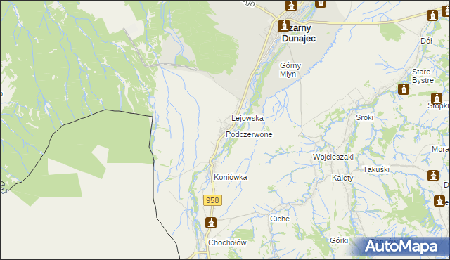 mapa Podczerwone, Podczerwone na mapie Targeo