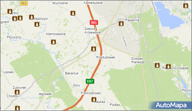 mapa Poddubówek, Poddubówek na mapie Targeo