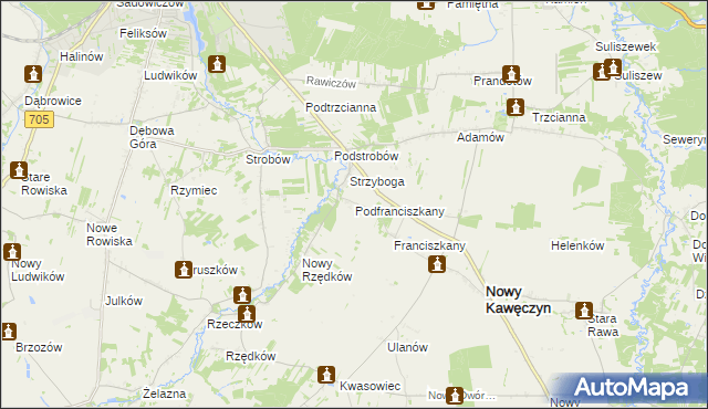 mapa Podfranciszkany, Podfranciszkany na mapie Targeo