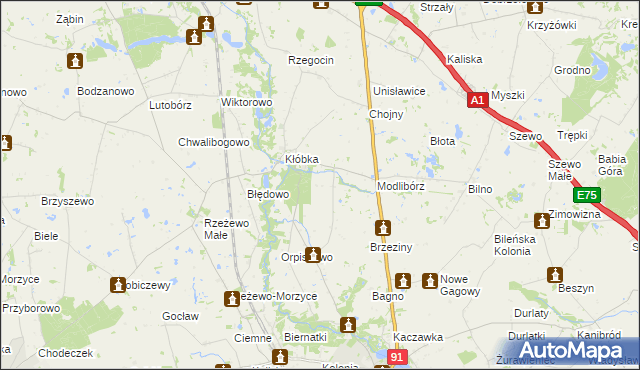 mapa Podgórze gmina Lubień Kujawski, Podgórze gmina Lubień Kujawski na mapie Targeo