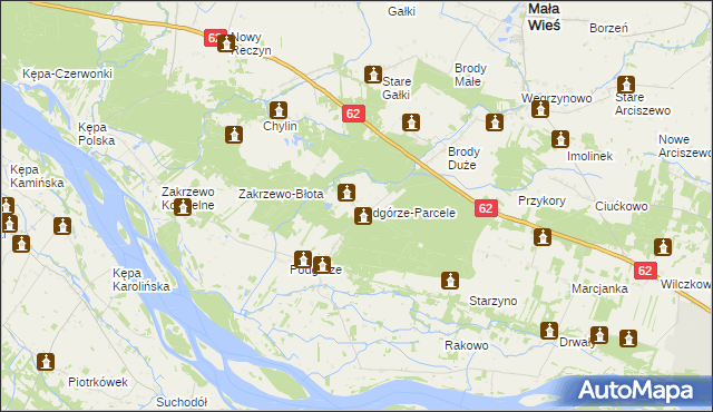 mapa Podgórze-Parcele, Podgórze-Parcele na mapie Targeo