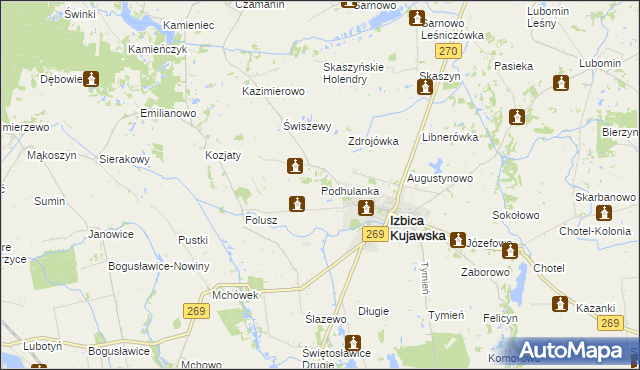 mapa Podhulanka, Podhulanka na mapie Targeo