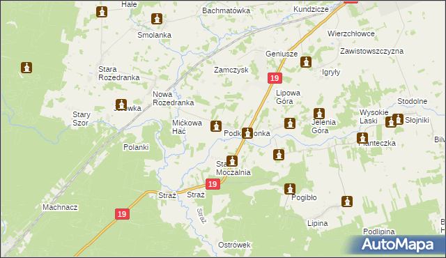 mapa Podkamionka, Podkamionka na mapie Targeo