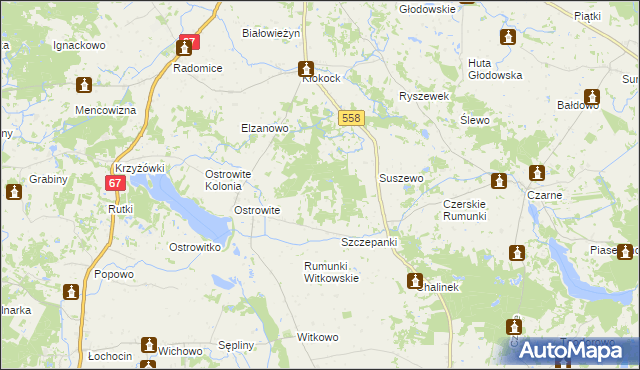 mapa Podkłokock, Podkłokock na mapie Targeo