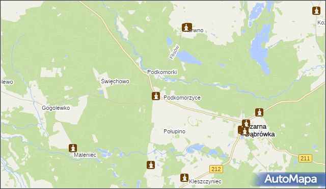 mapa Podkomorzyce, Podkomorzyce na mapie Targeo