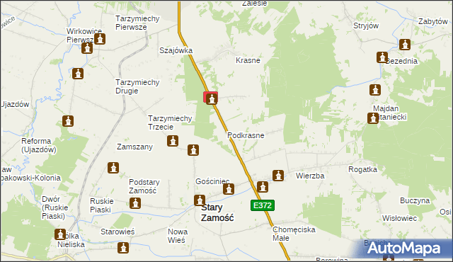 mapa Podkrasne, Podkrasne na mapie Targeo