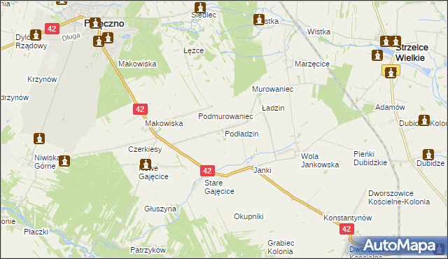 mapa Podładzin, Podładzin na mapie Targeo