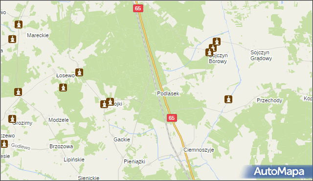 mapa Podlasek gmina Grajewo, Podlasek gmina Grajewo na mapie Targeo