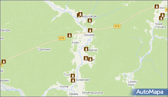 mapa Podłaźnie, Podłaźnie na mapie Targeo