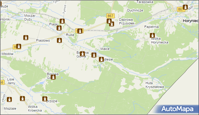 mapa Podlesie gmina Lubaczów, Podlesie gmina Lubaczów na mapie Targeo